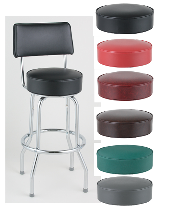 Single Ring Chrome Bar Stool with Back